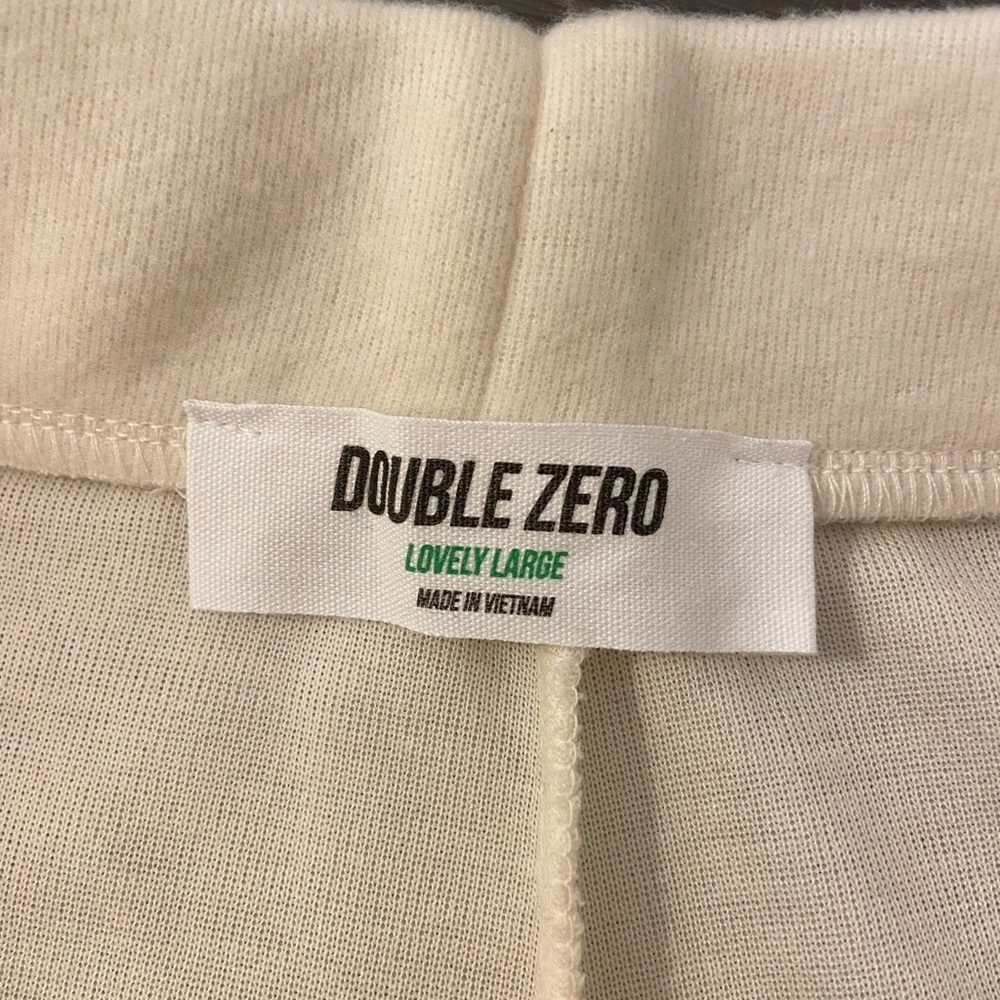 Double Zero Cream Wide Leg Lounge Pants High Rise Pull On Size Large